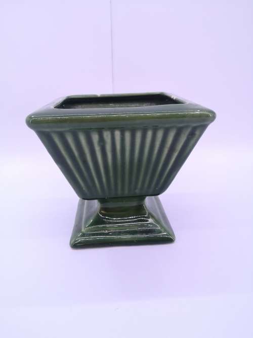 Green ceramic vase