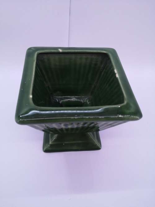 Green ceramic vase
