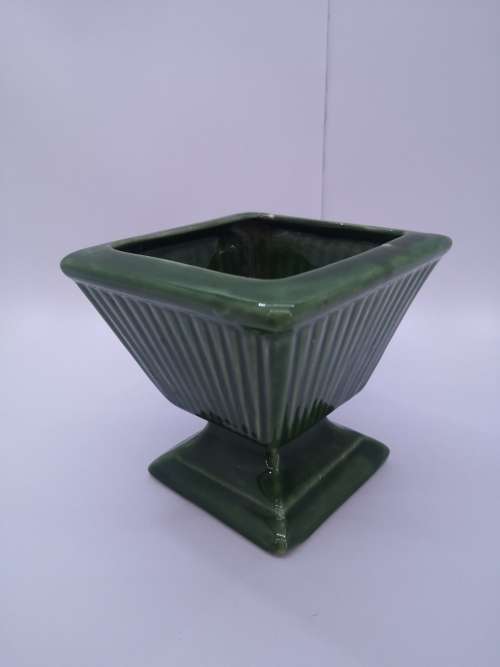 Green ceramic vase
