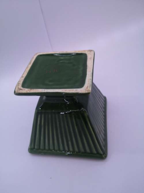 Green ceramic vase