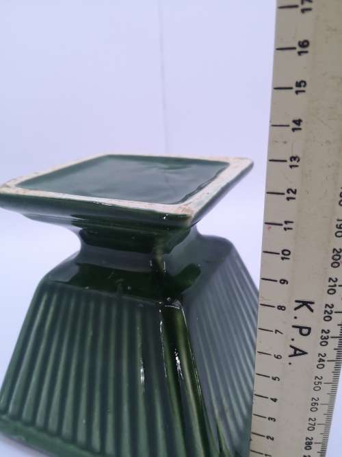 Green ceramic vase