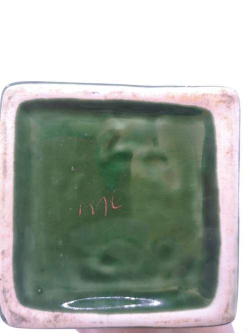 Green ceramic vase