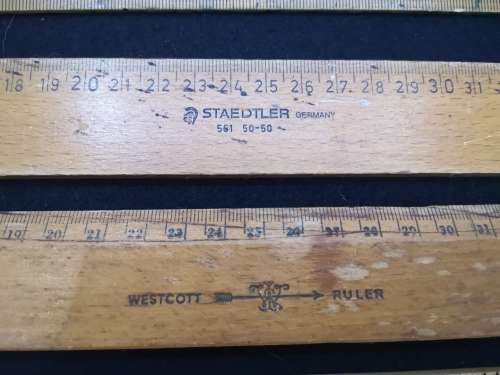 collection of wooden rulers