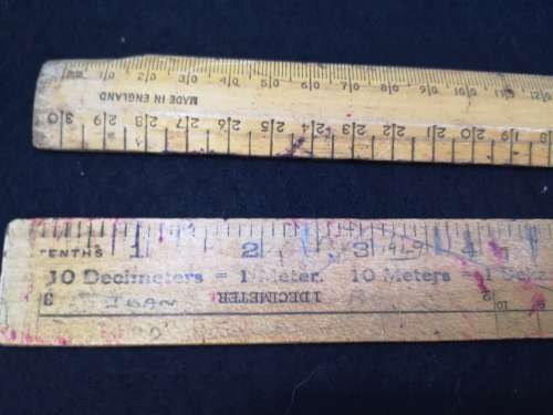 collection of wooden rulers