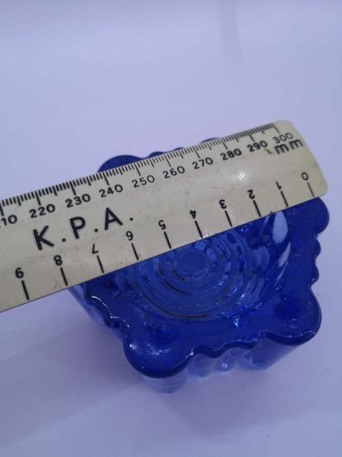 Victorian Rare Vintage blue Glass Piano Caster Cup