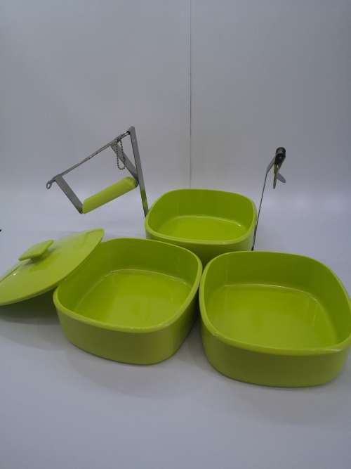 Green 3 tier Food Carrier Premium Quality tiffen