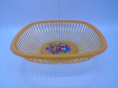 Retro orange plastic basket made in Italy