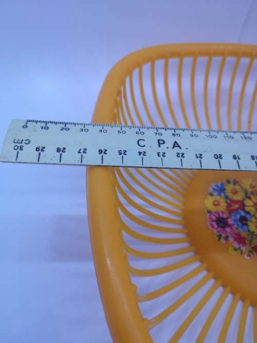 Retro orange plastic basket made in Italy