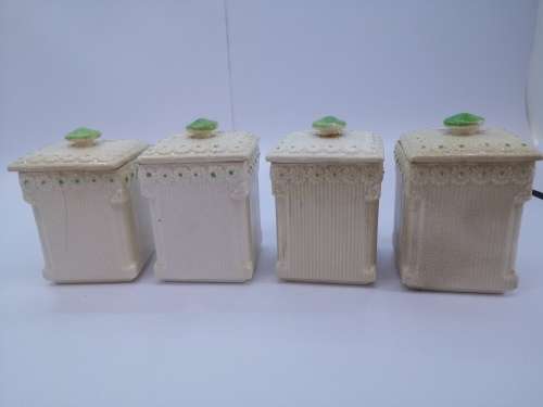 Ceramic vintage spice storage jars set