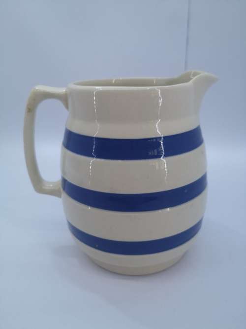 Vintage Blue striped jug Staffordshire Chef ware