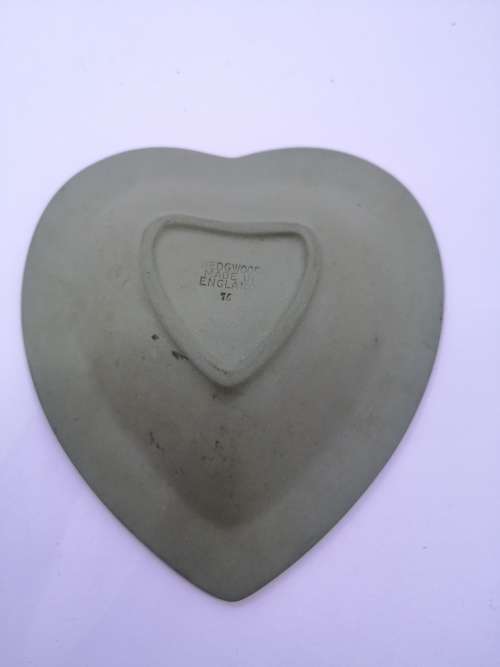 Wedgewood green Jasperware heart dish
