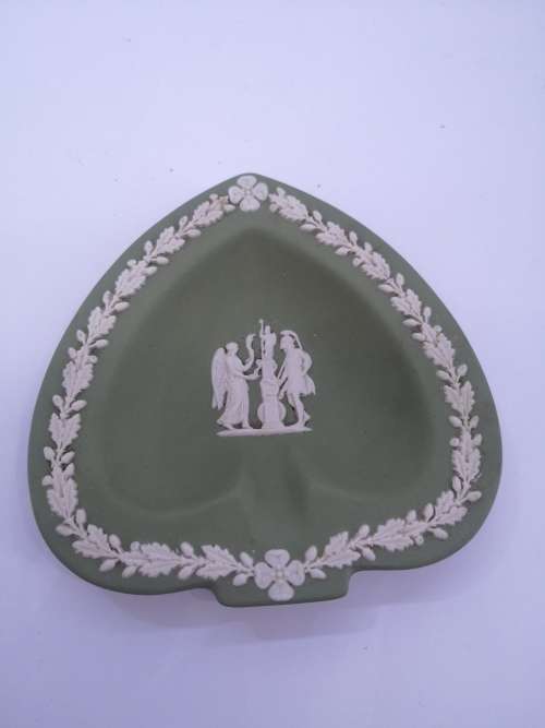 Wedgewood green Jasperware dish