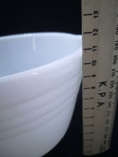 milk glass mixing bowl with spout