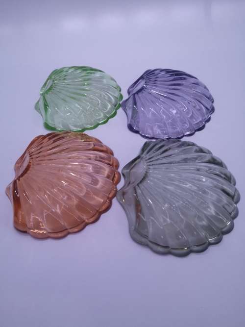 color glass shell dishes set