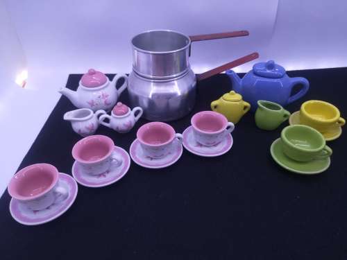 Tea time Kiddies combo -tea sets and double boiler  no lid