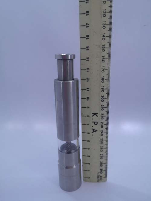 Pump action salt or pepper grinder
