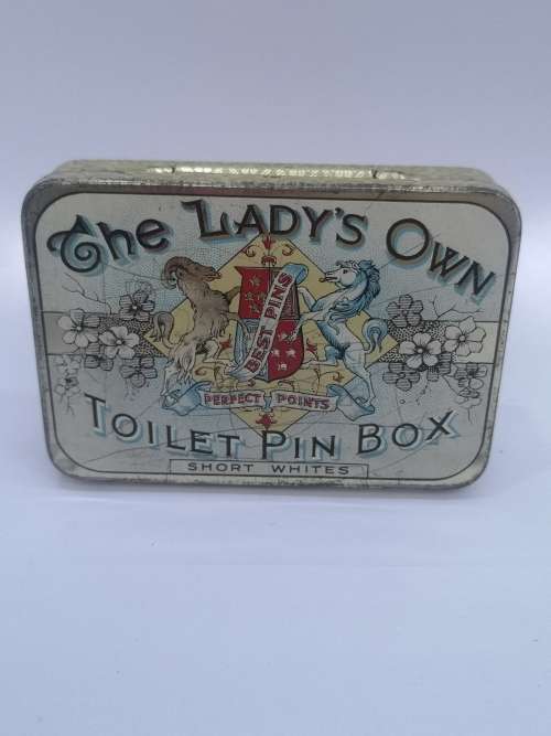 Ladies own toilet pin box - tin