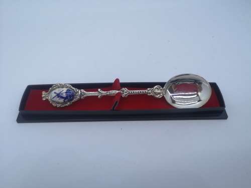 Siver plated spoon with delft handle