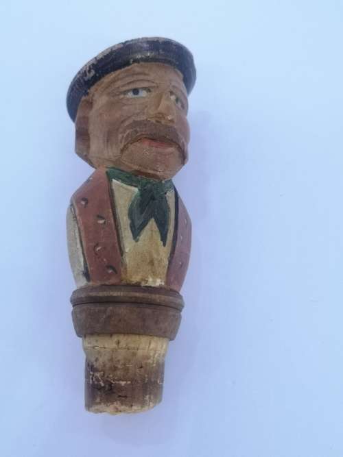 Hand carved wooden wine stopper