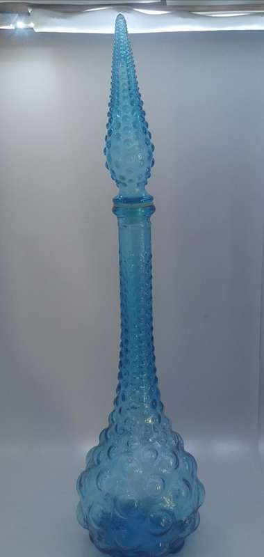 Turquoise glass Genie bottle