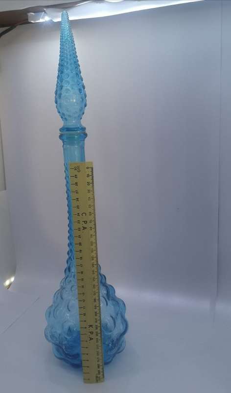 Turquoise glass Genie bottle
