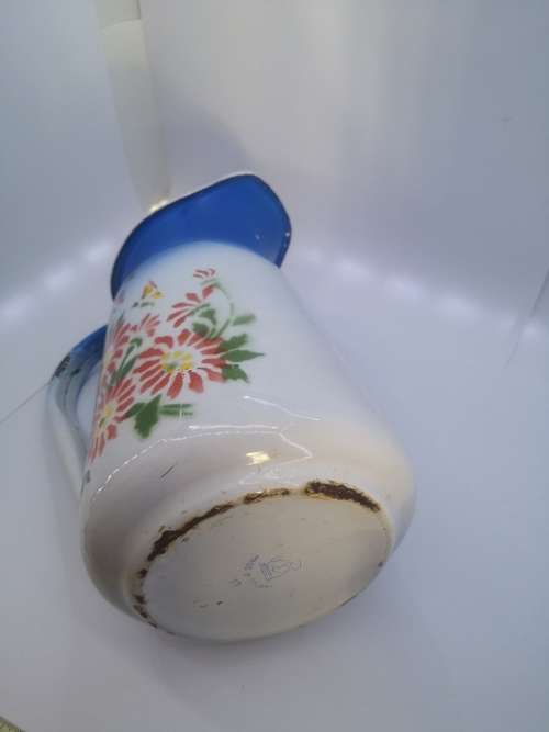3 Piece stunning Polish enamel bowl jug and pot