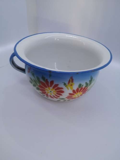 3 Piece stunning Polish enamel bowl jug and pot
