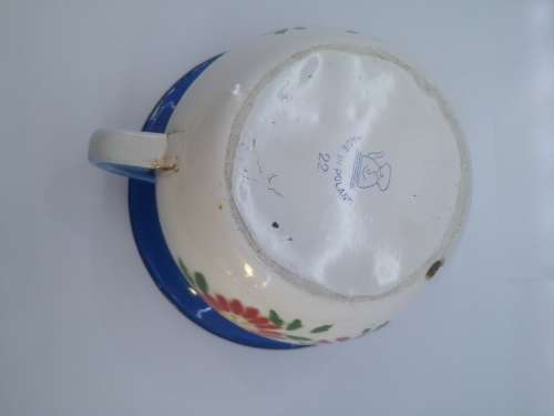3 Piece stunning Polish enamel bowl jug and pot