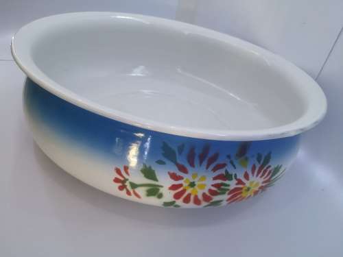 3 Piece stunning Polish enamel bowl jug and pot