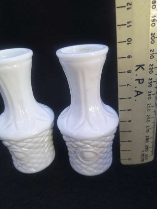 Milk glass vases
