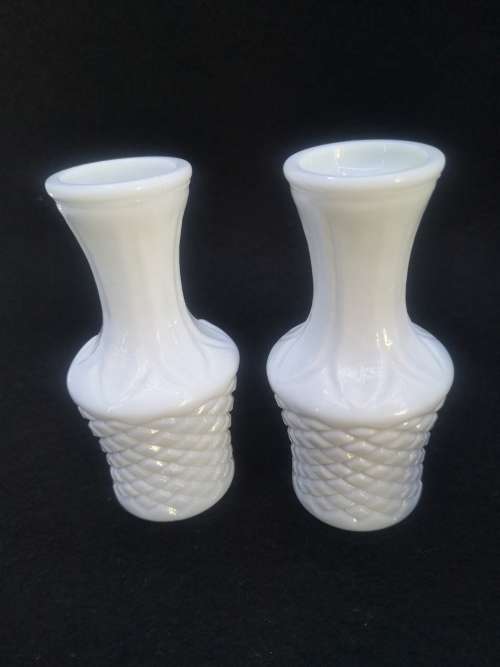 Milk glass vases