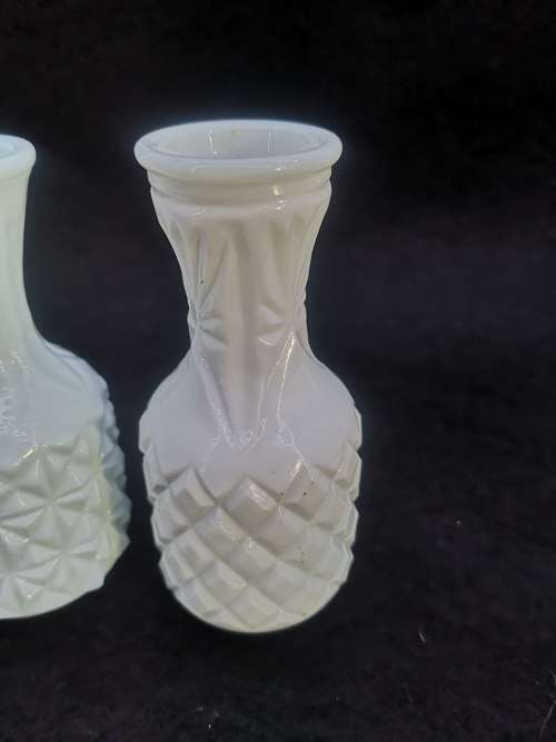 Milk glass vases
