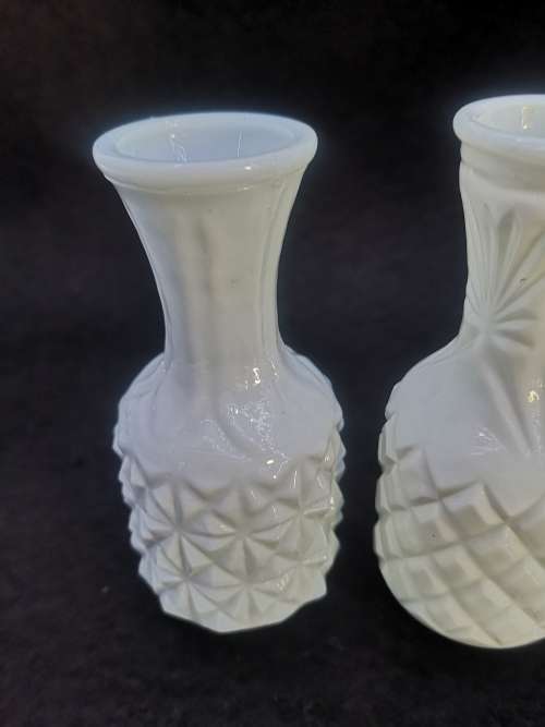 Milk glass vases