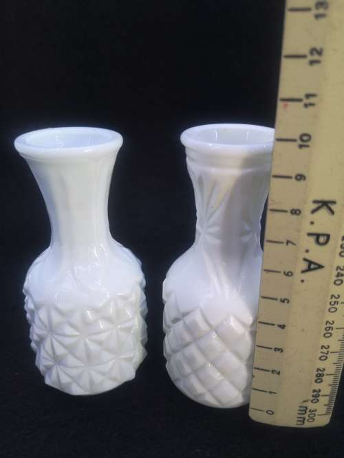 Milk glass vases