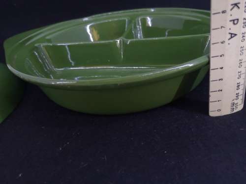 Beautiful green enamel cast iron segmented pot
