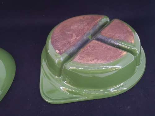Beautiful green enamel cast iron segmented pot