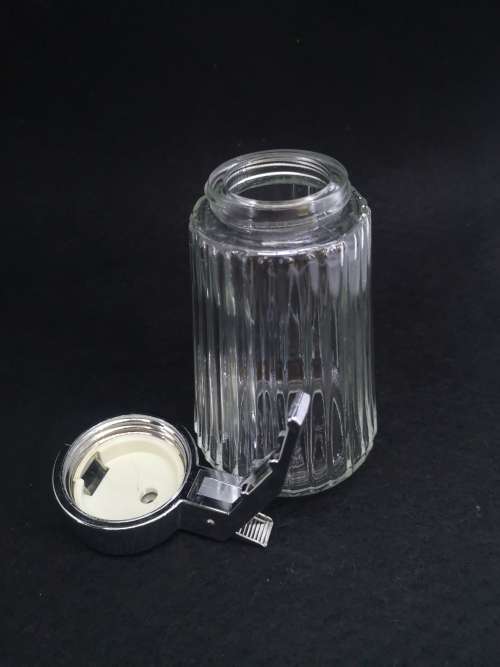Retro French Chrome and Glass Bistro Sugar Dispenser