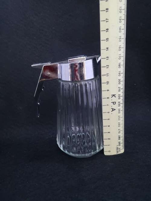 Retro French Chrome and Glass Bistro Sugar Dispenser