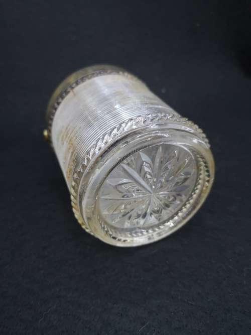 Vintage ribbed glass jam pot