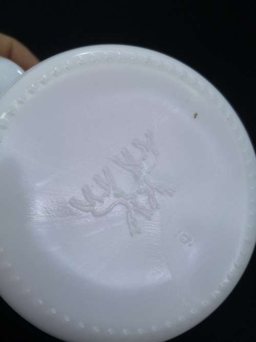 Vintage 60`s milk glass oil and vinegar with plastic tops