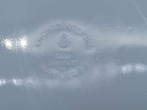 Vintage Anchor Hocking serving plate - milk glass - some loss of gold rim