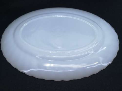 Vintage Anchor Hocking serving plate - milk glass - some loss of gold rim