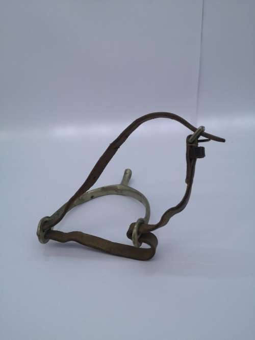 Stirrup/Spur with leather fastener