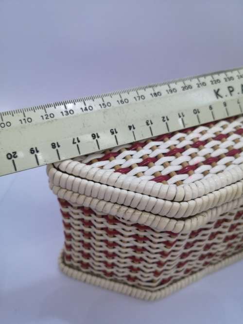 Set of plastic woven baskets for needlework