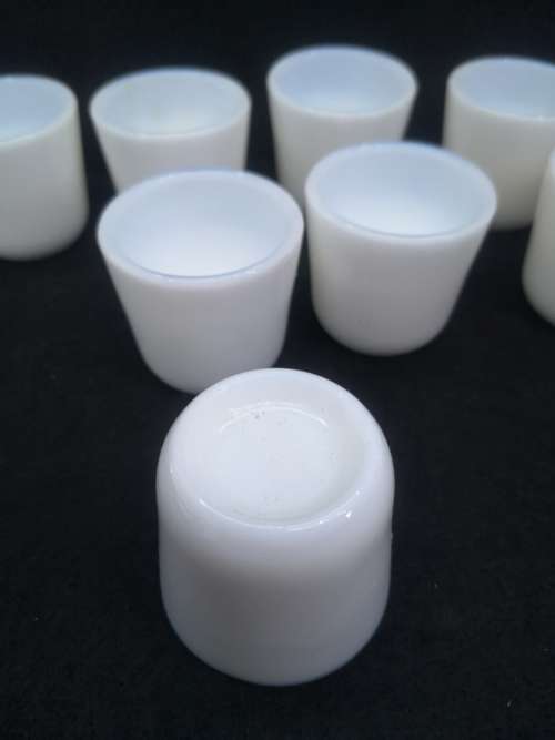 Milk glass egg cups