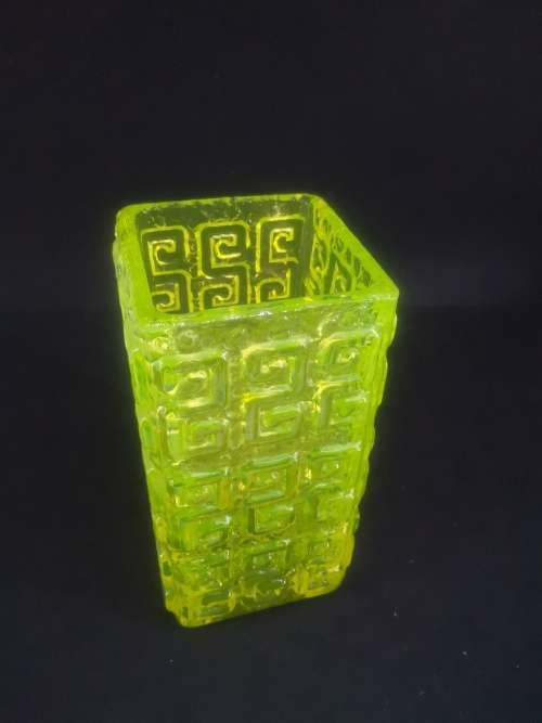 Uranium Vaseline glass vase -  heavy!
