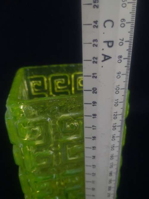 Uranium Vaseline glass vase -  heavy!