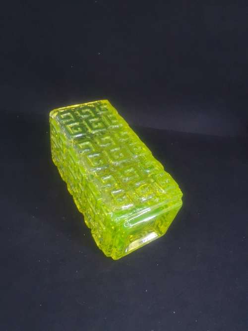 Uranium Vaseline glass vase -  heavy!