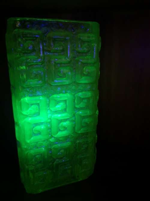 Uranium Vaseline glass vase -  heavy!