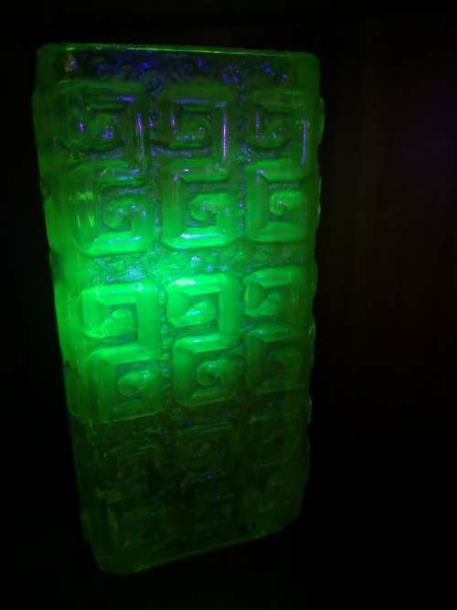 Uranium Vaseline glass vase -  heavy!